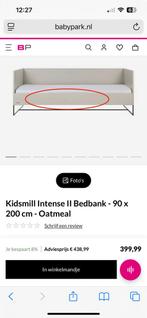 Kidsmill bedbank bed zwart 90x200 met Emma hybrid matras, Ophalen, 85 tot 100 cm, Gebruikt, Lattenbodem