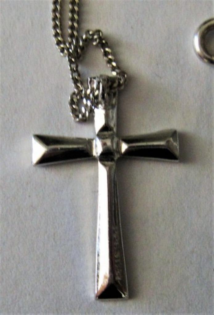 Sterling zilveren kruisje hangertje (7937-20), Antiek en Kunst, Antiek | Religie, Ophalen