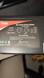 Spire SP-ATX-600Z-PPFC Voeding 600W, Ophalen of Verzenden, Gebruikt