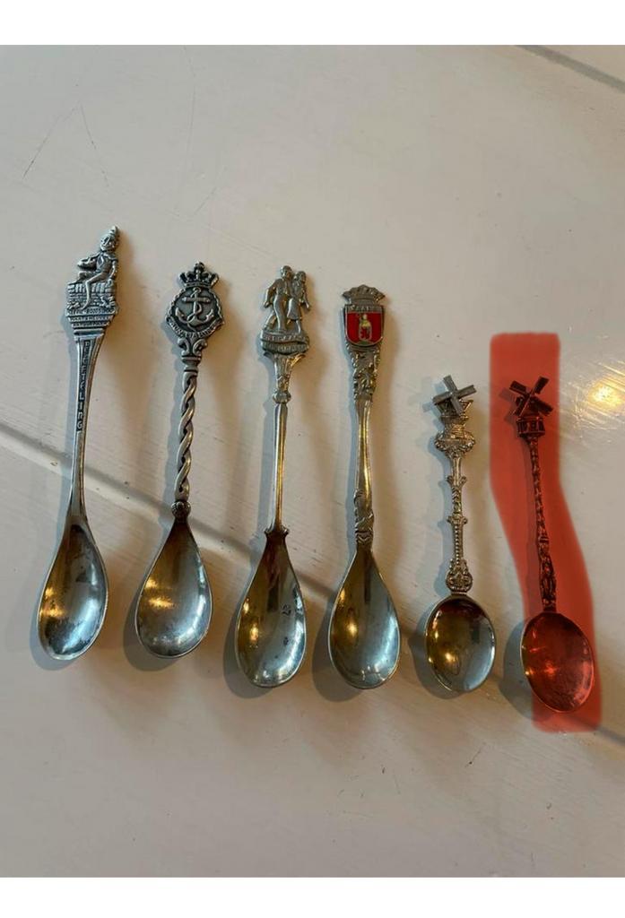 lepeltjes - 6 stuks, Antiek en Kunst, Antiek | Bestek, Verzenden