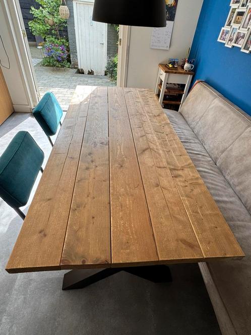 Mooie robuuste eettafel, Huis en Inrichting, Tafels | Eettafels, Zo goed als nieuw, 50 tot 100 cm, 200 cm of meer, Vijf personen of meer