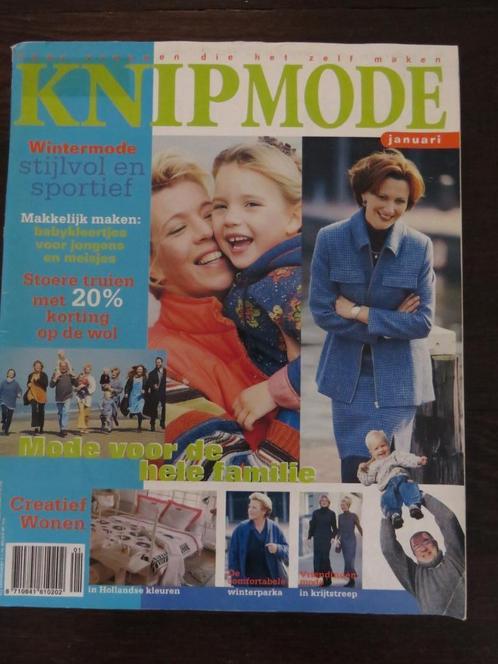 Knipmode januari 1999 mode voor de familie, kinderkleding, Hobby en Vrije tijd, Kledingpatronen, Zo goed als nieuw, Vrouw, Knipmode