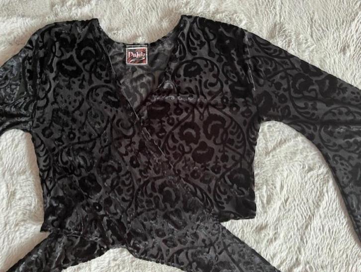 gothic vest zwart vleermuis mouw Diabolo bloemenpatroo, Kleding | Dames, Truien en Vesten, Zo goed als nieuw, Maat 46/48 (XL) of groter