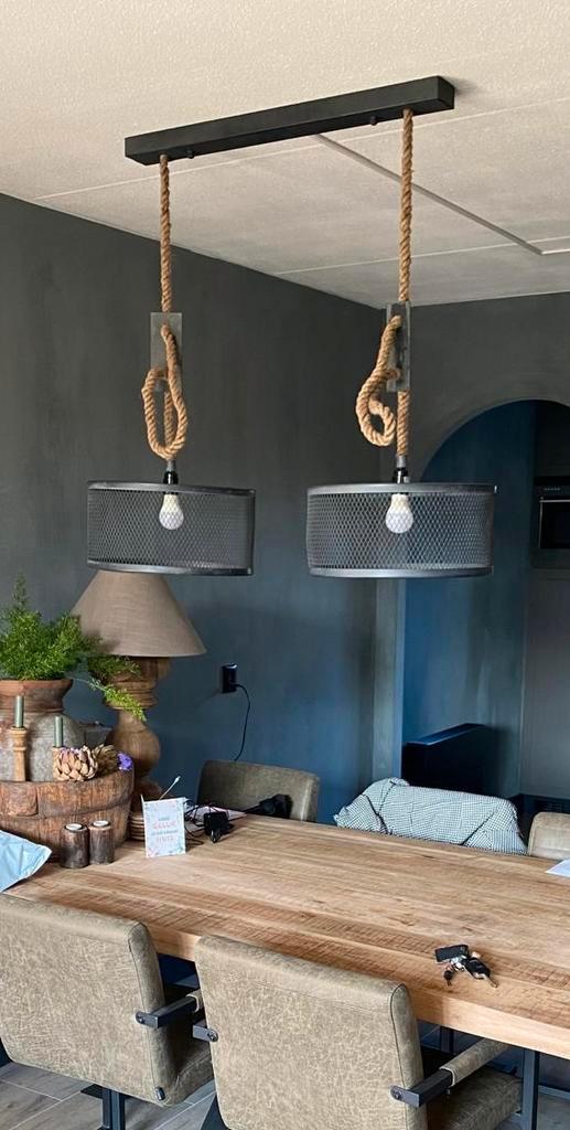 Leuke industriele hanglamp., Huis en Inrichting, Lampen | Hanglampen, Zo goed als nieuw, 75 cm of meer, Ophalen