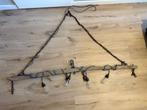 Industrieel, landelijke hanglamp van authentiek juk, Ophalen, Zo goed als nieuw, 75 cm of meer, Landelijk, Industrieel