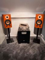 Sony Vintage speakerset SS-AL5 + subwoofer+ versterker, Ophalen of Verzenden, Zo goed als nieuw, 60 tot 120 watt, Sony
