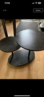 Zwart stenen tafel/bijzettafel, 3 niveau’s, Minder dan 55 cm, Ophalen of Verzenden, Zo goed als nieuw, Overige vormen