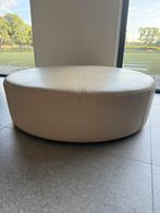 Ronde beige poef Natuzzi zacht leder doorsnede 120, Ophalen, Modern /Japandi, Rond, 100 tot 125 cm