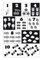 Poster Cijfers zwart-wit A3 tellen decoratie monochrome kind, Rechthoekig Staand, Verzenden, Nieuw, A1 t/m A3