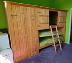 Spannend stapelbed met extra geheime ruimte boven kledingkas, Ophalen, Gebruikt, Stapelbed