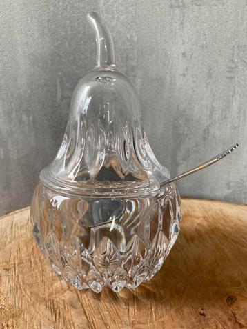 Vintage kristallen suikerpotje, peervormig beschikbaar voor biedingen