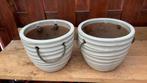 Twee keramische buiten potten. Samen voor €5,00, Tuin en Terras, Bloempotten, Ophalen of Verzenden, Gebruikt, Steen