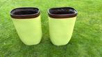 2 bloempotten, Tuin en Terras, Bloempotten, Rond, Ophalen of Verzenden, Zo goed als nieuw, Aardewerk