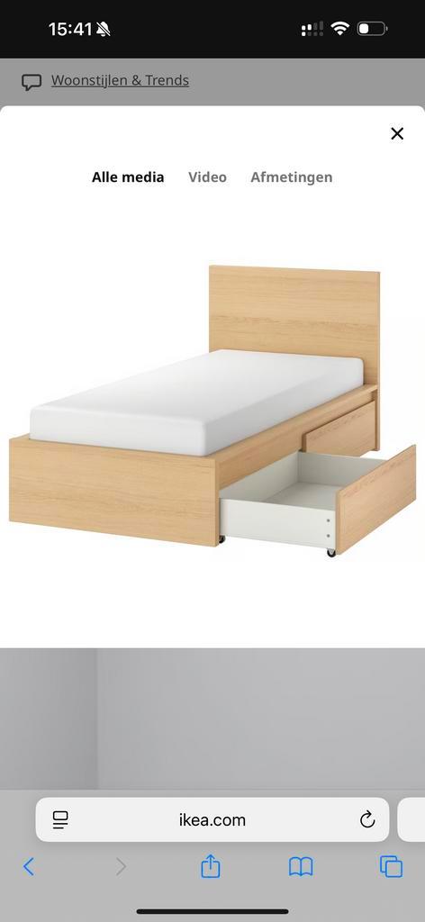 IKEA Malm Bed - Beige - Zo Goed Als Nieuw!, Huis en Inrichting, Slaapkamer | Bedden, Zo goed als nieuw, Eenpersoons, 90 cm, 200 cm