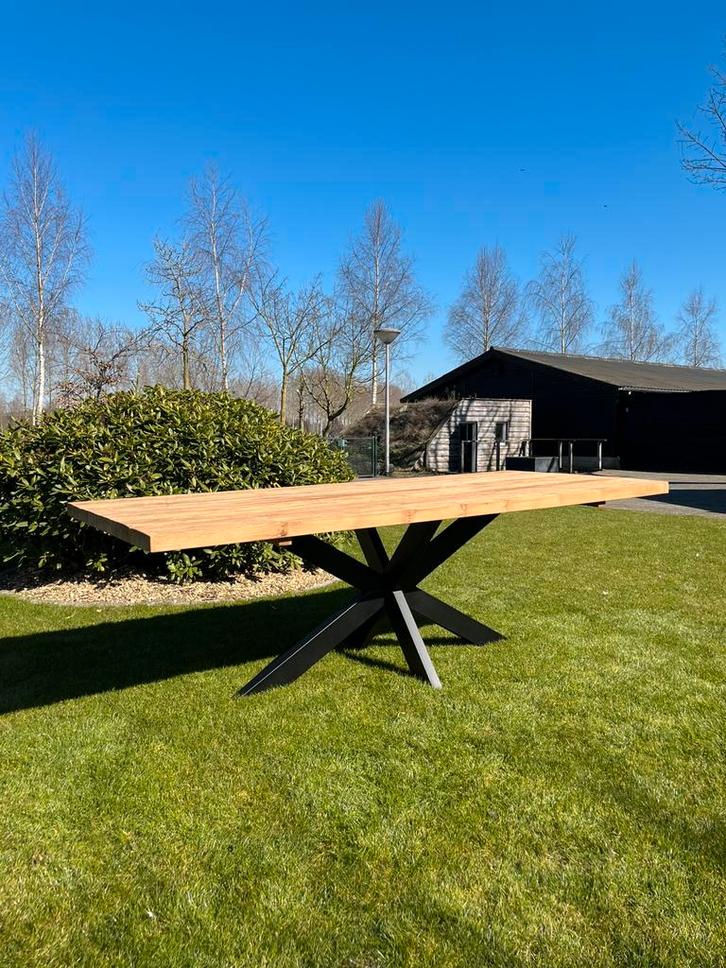 Teak eettafel tuintafel tafel  massief 240x100x5, Tuin en Terras, Tuintafels, Nieuw, Rechthoekig, Teakhout, Ophalen of Verzenden