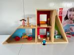 Hape houten poppenhuis compleet incl. originele doos, Kinderen en Baby's, Speelgoed | Poppenhuizen, Ophalen of Verzenden, Zo goed als nieuw