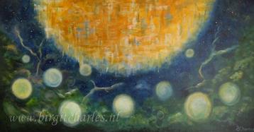 Groot abstract / modern schilderij op canvas - acryl beschikbaar voor biedingen