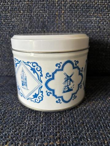 Daelmans oud Hollands blauwwit stroopwafelblik leeg Koekblik beschikbaar voor biedingen