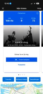 Kaarten Kane -> 18 oktober, Tickets en Kaartjes, Twee personen, Oktober
