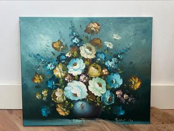 Robert Cox schilderij bloem bloemen vaas bloemenvaas doek beschikbaar voor biedingen