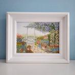 J. van Nispen, prachtig schilderijtje met witte lijst, Antiek en Kunst, Ophalen of Verzenden