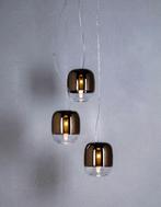 Design lamp Prandina Gong 3R Small, ronde baldakijn Zwart, Huis en Inrichting, Lampen | Hanglampen, Glas, Ophalen of Verzenden