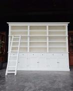 XXL Witte Boekenkast | Bibliotheekkast met ladder #2675, Niet ingevuld, Gebruikt, Met deur(en), 200 cm of meer
