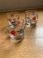 3 boerenbont sap/wiskey glazen, nieuw!!, Verzamelen, Ophalen of Verzenden, Zo goed als nieuw