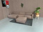 GRATIS LEVERING Loungebank + Poef Bruin 350x155 REFURBISHED, Hoekbank, 300 cm of meer, Ophalen of Verzenden, Zo goed als nieuw