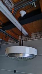 Vintage ronde hanglamp, Huis en Inrichting, Lampen | Hanglampen, Ophalen, Glas, Vintage, 50 tot 75 cm