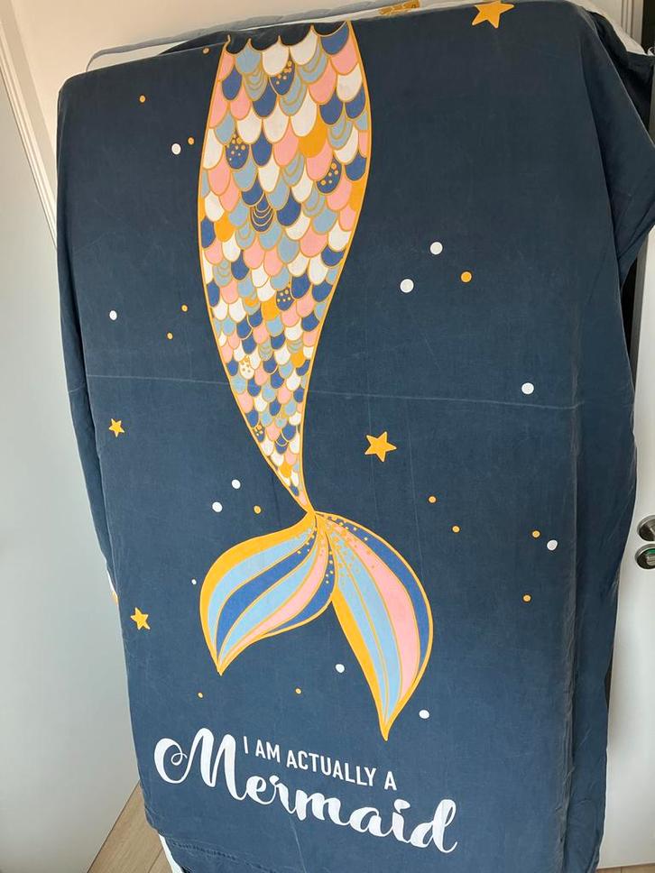 Leuk dekbedovertrek - Zeemeermin, Huis en Inrichting, Slaapkamer | Beddengoed, Zo goed als nieuw, Dekbedovertrek, Eenpersoons