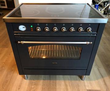 Prachtig 90cm keramisch Boretti fornuis, 5 zones - Antraciet beschikbaar voor biedingen
