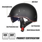 Nieuw vintage Motorhelm Scooter duitse styl met zonneklep, Ophalen of Verzenden, XL, Overige merken