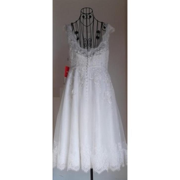 Driekwart lange (bruids)jurk in kleur ivoor, Kleding | Dames, Jurken, Zo goed als nieuw, Maat 46/48 (XL) of groter, Wit, Onder de knie