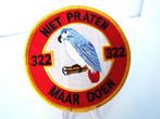 Embleem,Patch,322,Polly,Niet,Praten,Maar,Doen, Verzamelen, Militaria | Algemeen, Verzenden, Luchtmacht, Nederland, Embleem of Badge