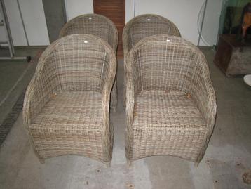 Set van 4 rieten tuinstoelen beschikbaar voor biedingen