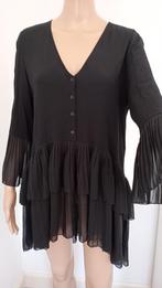 Kerst? Zara bloes zwart met plooien nieuw M, Kleding | Dames, Blouses en Tunieken, Ophalen of Verzenden, Nieuw, Maat 38/40 (M)