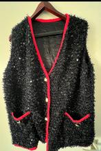 vest zwart met rode accenten leuk voor feestjeophalen delft, Kleding | Dames, Bodywarmers, Zwart, Maat 46/48 (XL) of groter, Ophalen of Verzenden