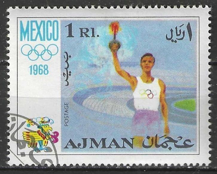 Ajman 1968 - Michel 247 - STW 373 - Mexico 1968 (ST), Postzegels en Munten, Postzegels | Azië, Gestempeld, Midden-Oosten, Verzenden
