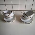 6 van Nelle kronester  thee kop en schotels, Ophalen of Verzenden, Porselein, Overige stijlen, Kop(pen) en/of Schotel(s)
