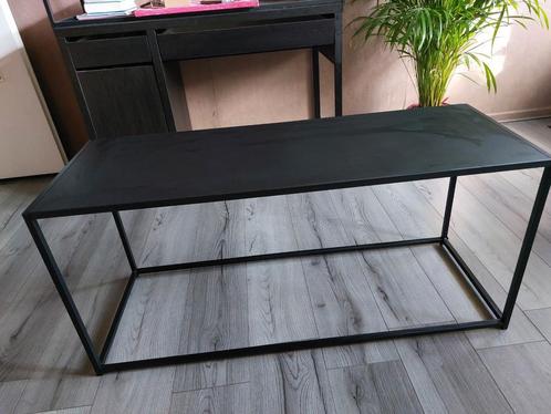 Salontafel 110x40x50cm zwart metaal ML design., Huis en Inrichting, Tafels | Sidetables, Zo goed als nieuw, 25 tot 50 cm, Rechthoekig