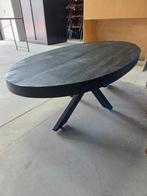 Salontafel ovaal zwart mangohout, Ophalen, 100 tot 150 cm, 200 cm of meer, Zo goed als nieuw