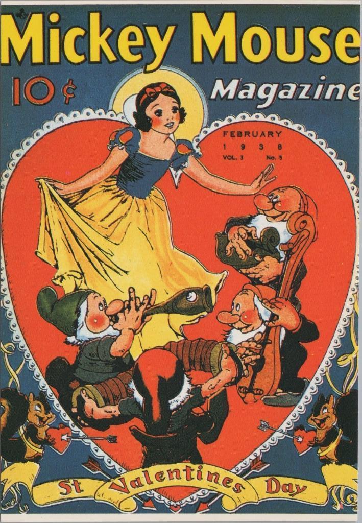 Walt Disney - Mickey Mouse - St. Valentine's Day, Verzamelen, Ansichtkaarten | Themakaarten, Ongelopen, 1980 tot heden, Overige thema's