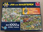 Jan v Haasteren puzzel 2x 1000 BBQ feest/Foodtruck festival, Ophalen of Verzenden, 500 t/m 1500 stukjes, Zo goed als nieuw, Legpuzzel