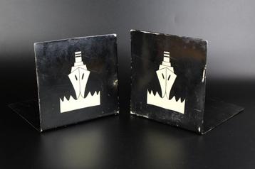 Art Deco boekensteunen Amsterdamse school metalen steunen beschikbaar voor biedingen