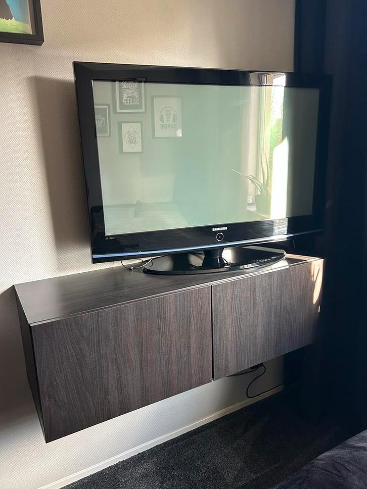 IKEA Besta TV meubel - zwart - 120x40x38 cm, Huis en Inrichting, Kasten | Televisiemeubels, Gebruikt, Minder dan 100 cm, 100 tot 150 cm