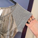 Angels never die shirt grijs + beige stipjes, zacht S 42883, Kleding | Dames, ., Ophalen of Verzenden, Zo goed als nieuw, Korte mouw