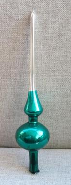 Oude Kerstboompiek / Piek 06 Donkergroen en zilver 26 cm, Diversen, Kerst, Ophalen of Verzenden