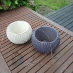 2 x Curver Cozy Knit hangpot creme wit/donkerpaars, Ophalen, Kunststof, Gebruikt, Rond