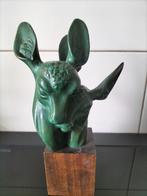 Art deco groen gepatineerd brons buste reeën, Antiek en Kunst, Ophalen of Verzenden, Brons